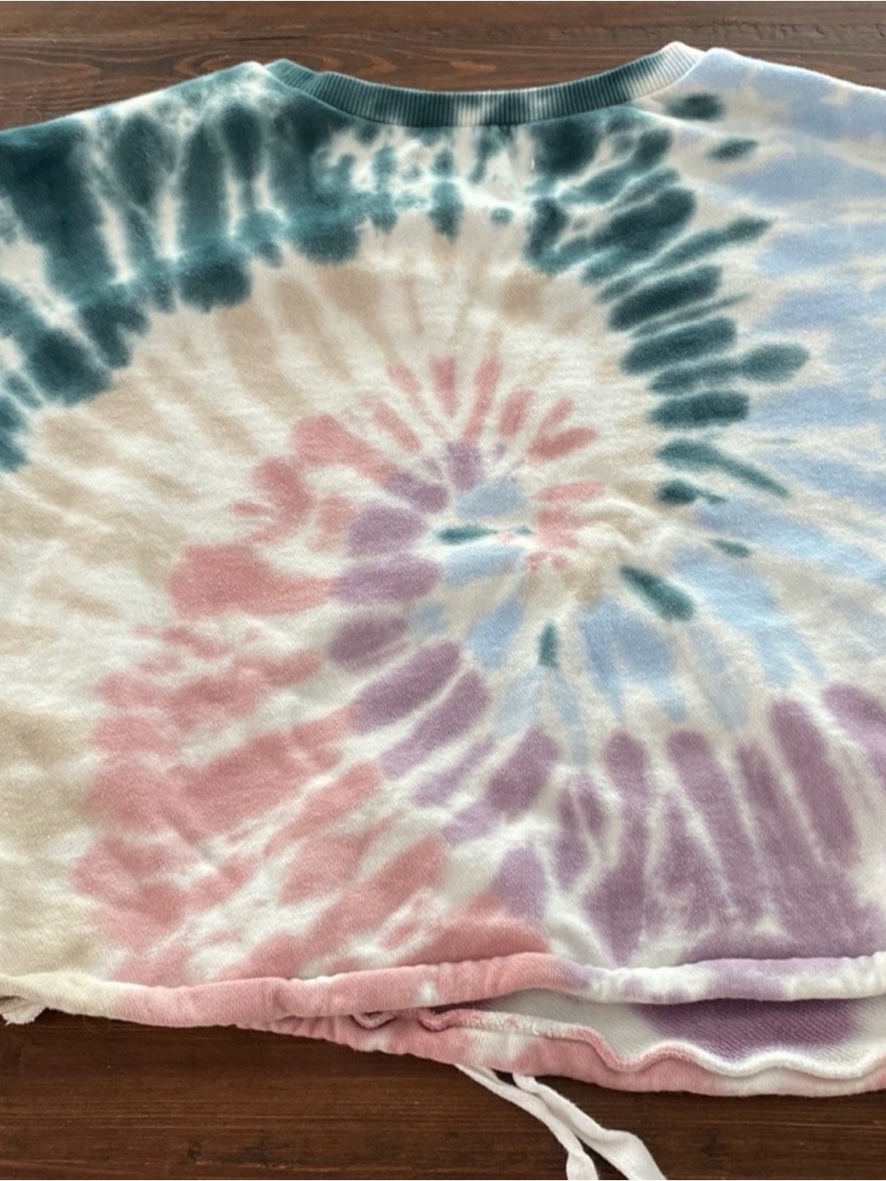 LUCKY BRAND Tie Dye cropped drawstring sweatshirt XS - Picture 10 of 12